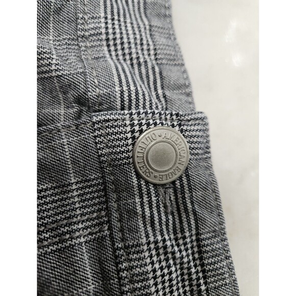 American Eagle Super Stretch Hi-Rise Mini Skirt Black White Houndstooth Size 4 - Picture 4 of 8